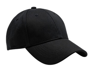 Side View Plain Black Unstructured Baseball Cap PNG
