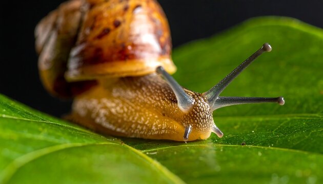 Close-up of a snail on a leaf