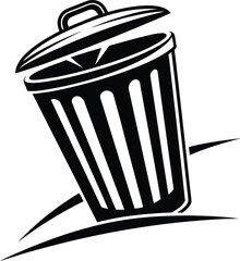 Eco-Friendly Trash Bin with Green Recycling Symbol for Environmental Campaign