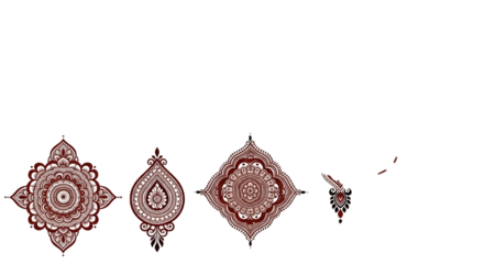 Ornate Mandala Designs in Red and White A Collection of Intricate Indian Art