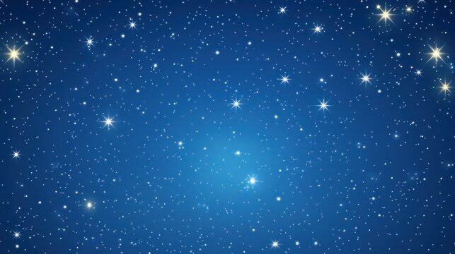 Dark blue night sky background with twinkling stars - Powered by Adobe