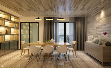 3d render modern living room