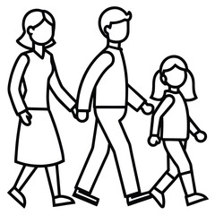 family walking together icon.eps