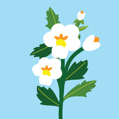 Elegant Flower Arrangement in Retro Style. Colorful Flat Vector Illustration.