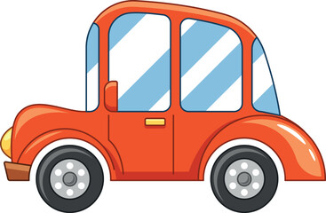 Retro red car vector illustration