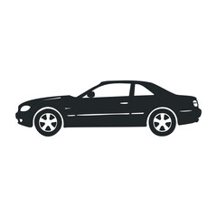 Fototapeta premium Dynamic car illustration digital art modern design creative environment side view automotive concept. Vector illustration