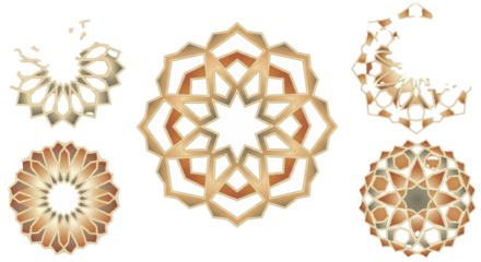 Intricate Islamic Geometric Patterns Collection A Set of Ornate and Detailed Designs