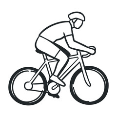 Naklejka premium Cycling adventure urban park digital illustration outdoor setting side view fitness and recreation. Vector illustration