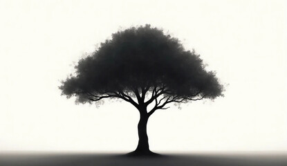 lonely tree in the fog