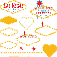 Las Vegas Signs Vector Collection, Welcome to Fabulous Las Vegas Sign Illustration
