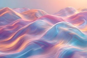 Fototapeta premium Pastel Holographic Wave Abstract Background