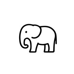 Elephant Icon – Minimalist Safari Animal Line Art. Outline elephant icon in cute minimalist style. Great for safari, wildlife, educational materials, and apps.