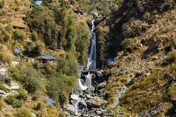 Bhagsunag falls on a sunny day