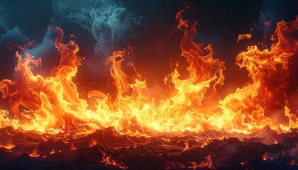 Fiery flames against a dark backdrop (1)