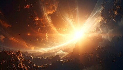 Cosmic Explosion of Light and Energy in Deep Space.