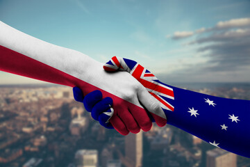Shaking hands Poland and_Australia