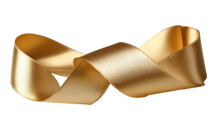 Golden satin ribbon in a knot