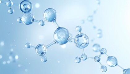 Stylized molecular structure with colored spheres and rods—blue, red, and gray atoms connected in clean gradient background, representing atomic bonds and chemical composition.