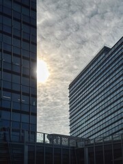 Fototapeta premium Architecture details for modern buildings in West Kowloon, Hong Kong, China