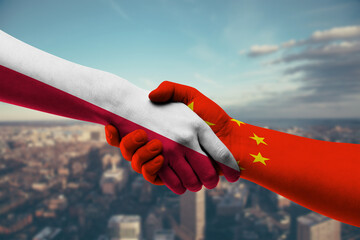 Shaking hands Poland and_China
