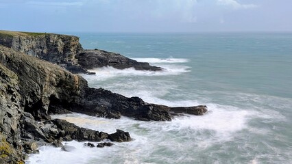 Scenic Coastal Cliffs and Ocean View in County Cork, Ireland
