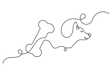 Abstract dog bone one line sketch vector