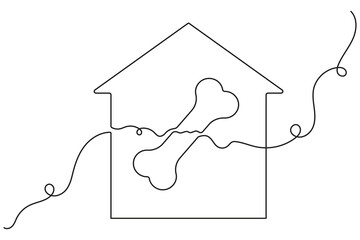 Abstract dog bone one line sketch vector