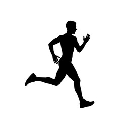 silhouette of a man running