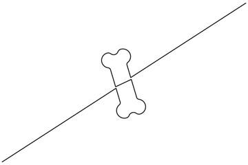 Abstract dog bone one line sketch vector