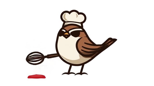 Cartoon bird chef