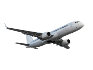 This clear image captures a white passenger airplane in mid-flight, seen from a low angle, with its landing gear retracted. 