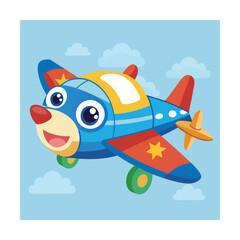 Baby Airplane Cartoon Vector Illustration