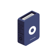 Obraz premium Simple isometric illustration of a portable external hard drive with a sleek, modern design