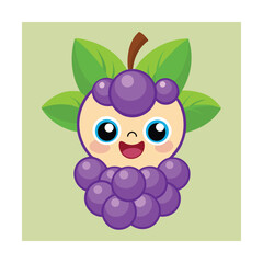 Baby Grapes Cartoon Vector Image Illustration