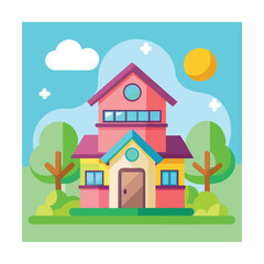 Baby House Cartoon Vector Image Illustration