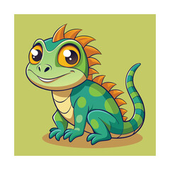 Baby Iguana Cartoon Vector Image Illustration