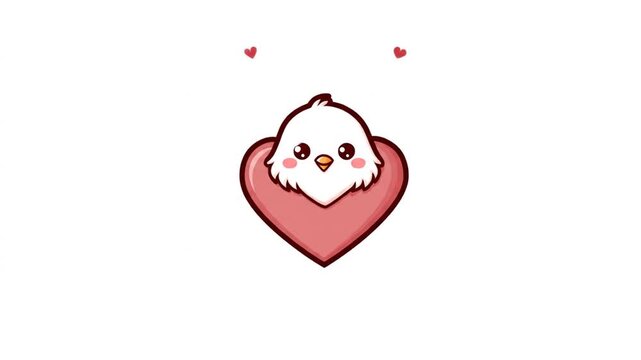 Cute chick in heart