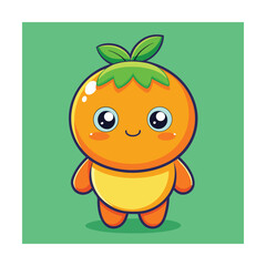 Baby Orange Cartoon Vector Image Illustration