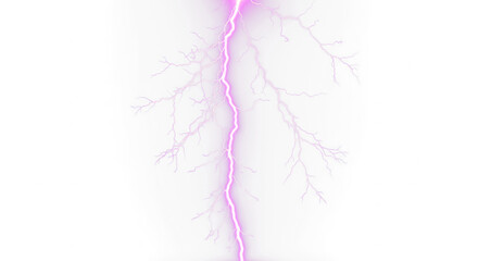 purple lightning bolt strike png, thunderstorm or light effect isolated on transparent cut out background