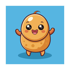Baby Potato Cartoon Funny Vector Illustration Design