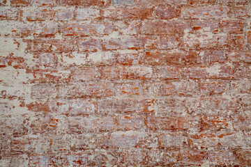 The background of the brick wall is red with a white coating. Texture backgrounds for wallpaper design graphics.