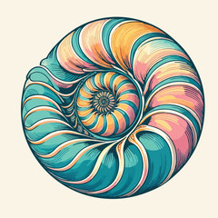 Nautilus Shell Illustration