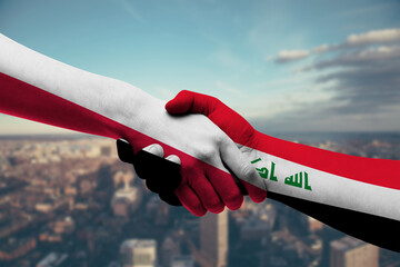 Shaking hands Poland and_Iraq