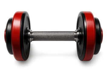 Naklejka premium Red and black dumbbell isolated on transparent background