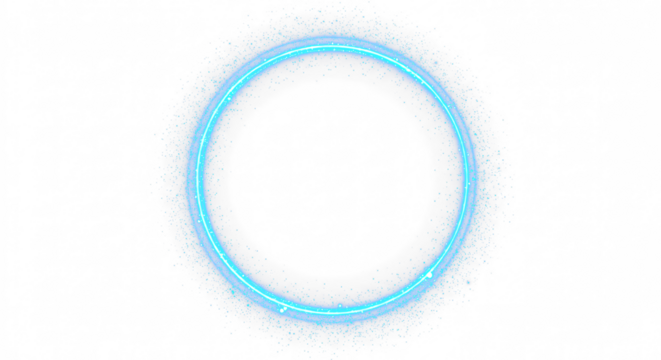 Blue light circle with sparkles, vector magic glow 3d effect. Realistic blue shiny ring or swirl, round frame of flare trail with glitter dust isolated on transparent background