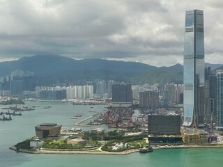 Obraz premium aerial view of hong kong city