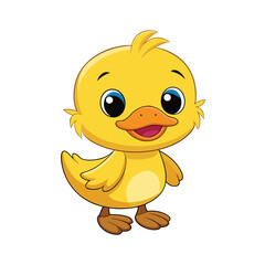 Fototapeta premium Cute Duckling Cartoon on White Background
