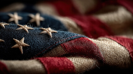 Patriotic United States Flag Representing Memorial Day Independence Day And Labor Day Holidays