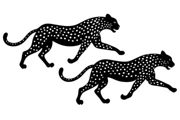 Cheetah running fast silhouette vector