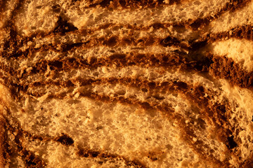 Macro closeup of chocolate bread grains texture